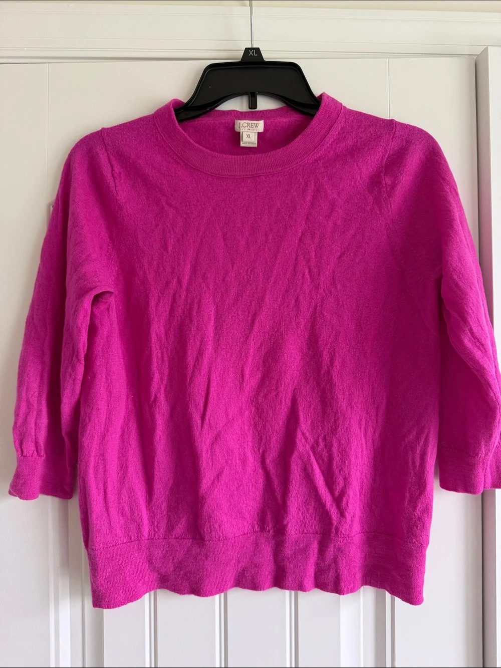 J. Crew Bright Fuchsia Crewneck Sweater